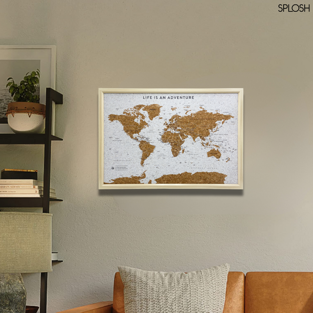 Splosh Travel Map - World Map - Medium - White
