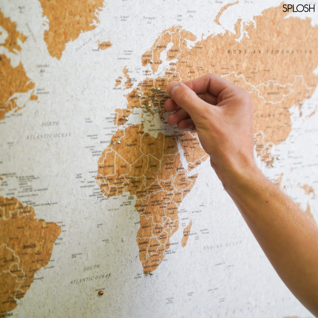 Splosh Travel Map - World Map - Medium - White