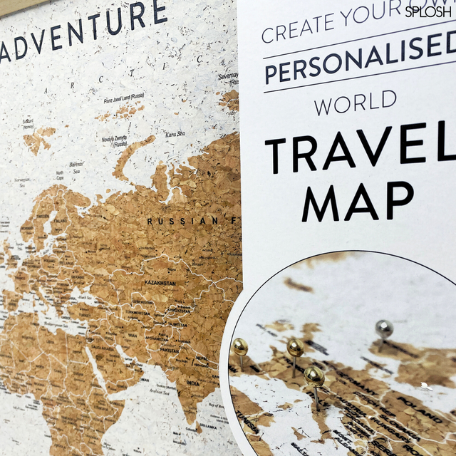 Splosh Travel Map - World Map - Medium - White