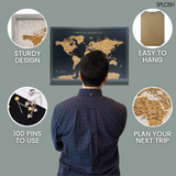 Splosh Travel Map - World Map - Medium - Black