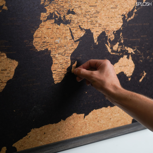 Splosh Travel Map - World Map - Medium - Black