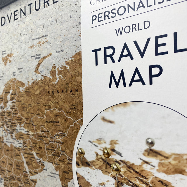 Splosh Travel Map - Grey World Map