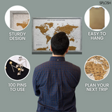 Splosh Travel Map - World Map - Medium - Grey