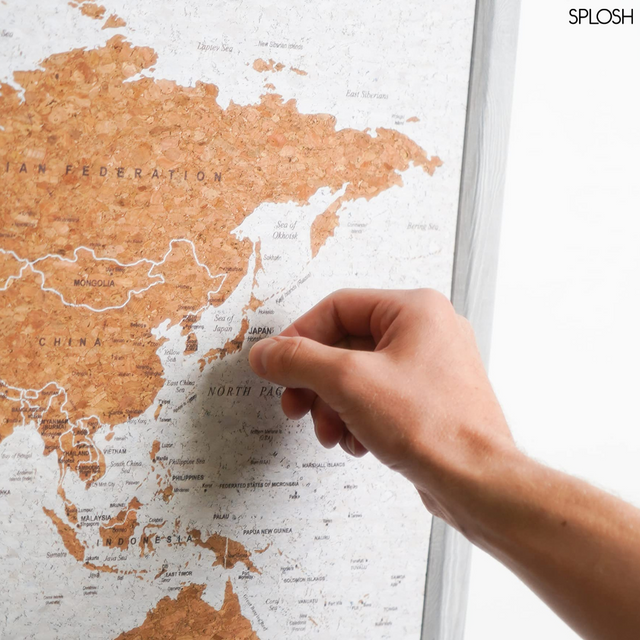 Splosh Travel Map - World Map - Large - Grey
