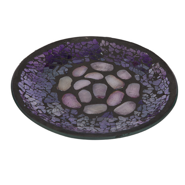 Cello Candle Plate - Purple Pebbles