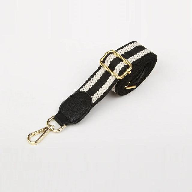 Alice Wheeler Woven Shoulder Strap - Black & Stone