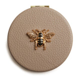 Alice Wheeler Compact Round Mirror - Stone