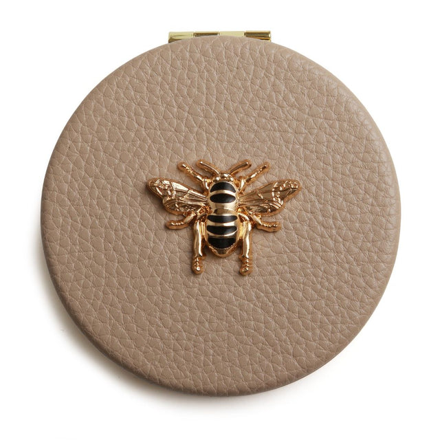 Alice Wheeler Compact Round Mirror - Stone