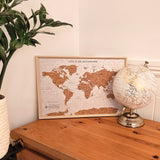 Splosh Travel Map - World Map - XL Desk - White