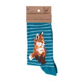 Wrendale Designs Fox Sock Born to be Wild - TEAL