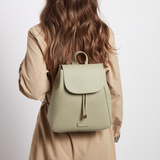 Alice Wheeler Pistachio vegan leather backpack for commuting, shopping, travel and everyday use