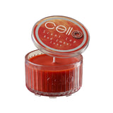 Cello Red Ember luxe scent cup candle with warm amber fragrance