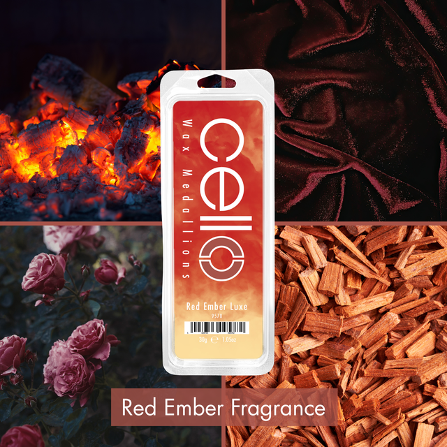 Cello Red Ember luxe wax medallions for electric wax melt burners