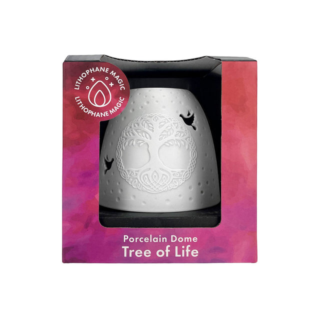 Cello Tree of Life tall tealight dome packaging front view