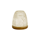 Ceramic tealight holder with lithophane glow
