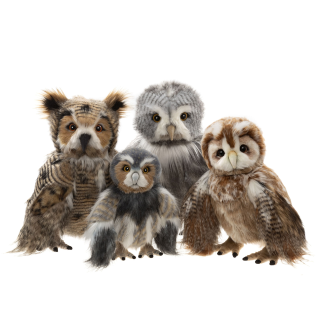 Charlie Bear Flights of Fancy owl collection including Wing Commander Swift