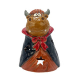 Cloaked cow tealight holder gothic home decor spooky design