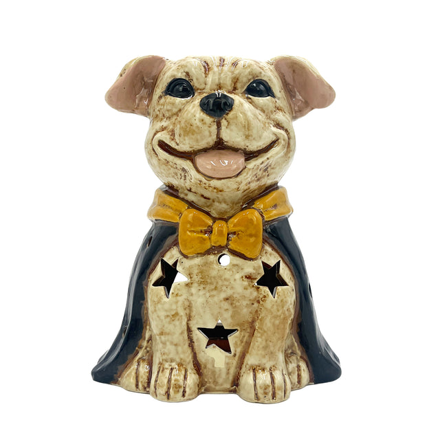 Cloaked dog tealight holder gothic home decor spooky candle holder