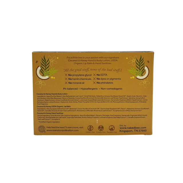 Coconut honey hand care travel gift set compact and gift ready