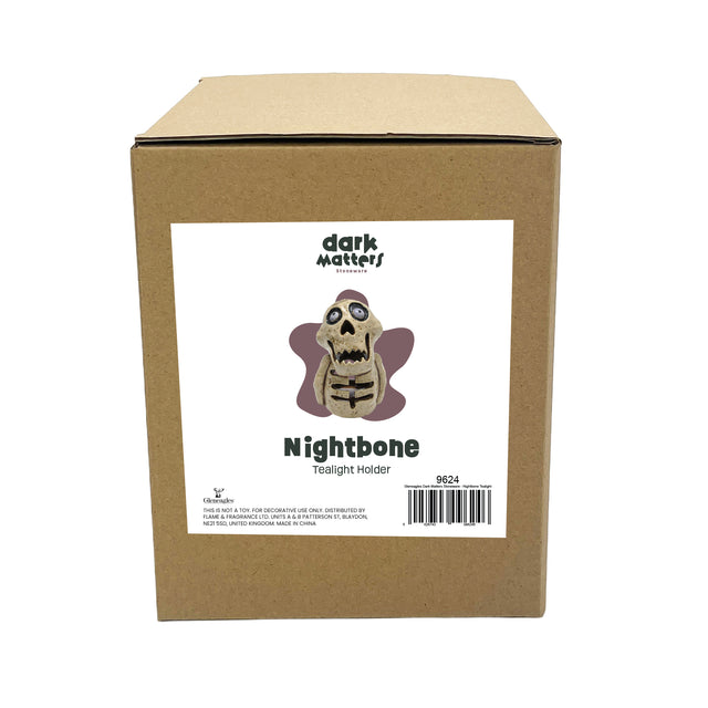 Dark Matters Nightbone skeleton candle holder halloween decor packaging