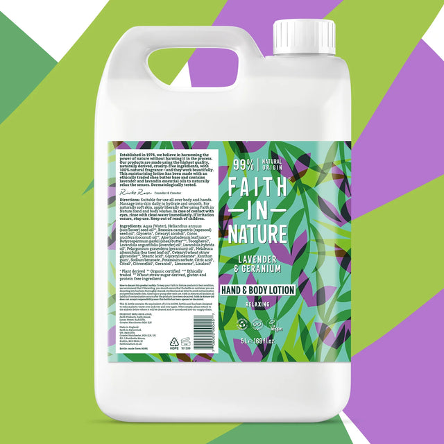 Eco friendly 5 litre hand and body lotion refill for reducing plastic waste