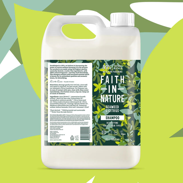 Eco friendly Seaweed and Citrus shampoo refill helping reduce plastic waste