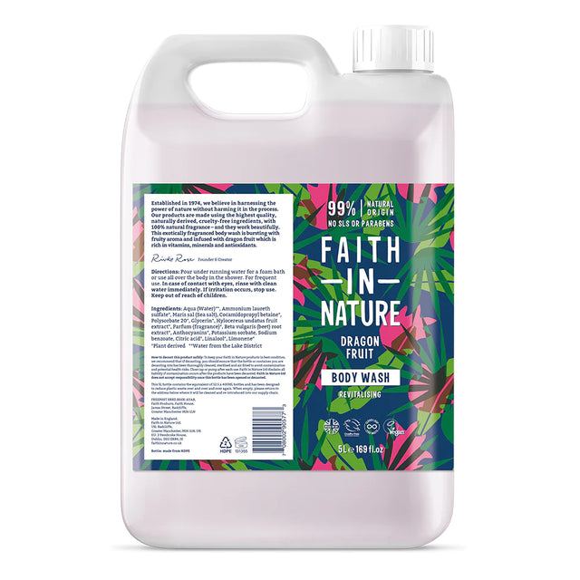 Faith In Nature Dragon Fruit Body Wash Refill 5L natural shower gel