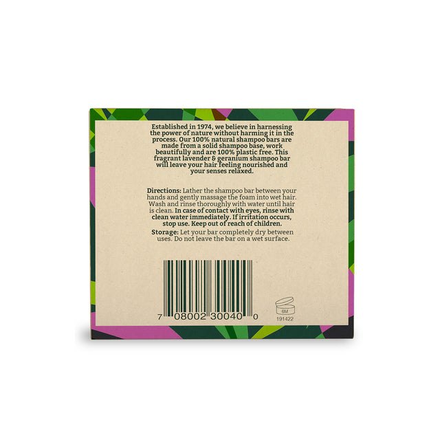 Faith in Nature vegan shampoo bar with lavender and geranium oils
