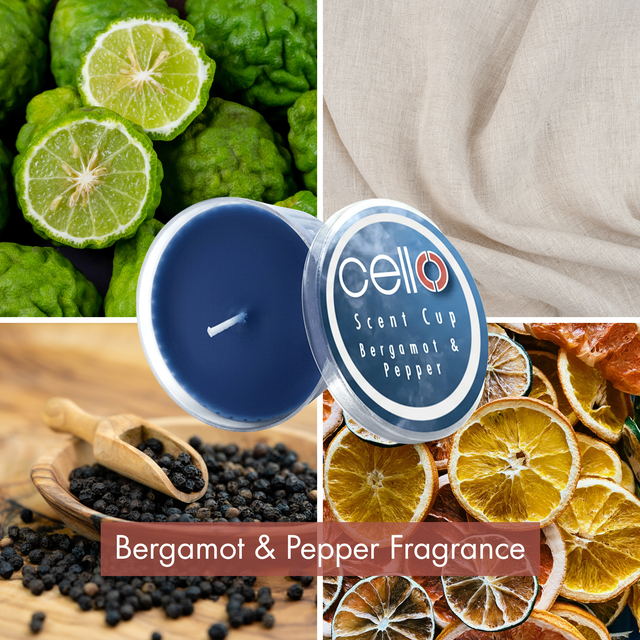 Fresh citrus and pepper candle with elegant sophisticated scent