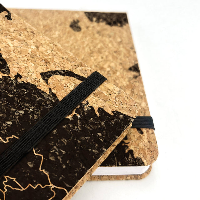 Gleneagles cork travel journal notebook with elastic band closure