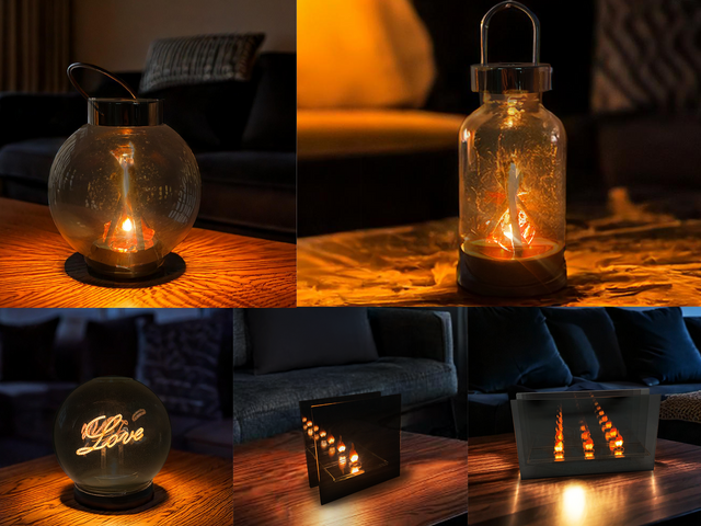 Gleneagles Gold Round Large Infinity Flame - LED USB Lamp