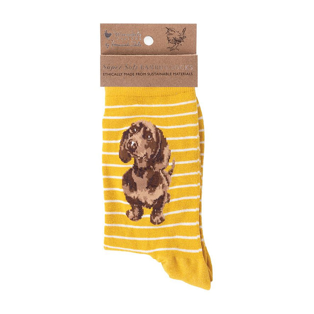 Wrendale Designs Dog Sock Little One - MUSTARD