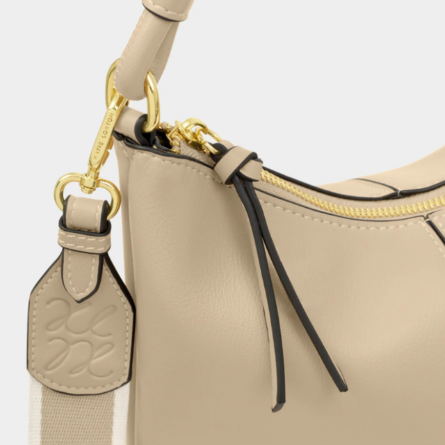 Katie Loxton Hallie satchel bag light taupe shoulder and top handle bag