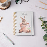 Wrendale Designs A5 Rabbit Notebook The Flower Pot (Green)