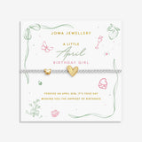 Joma Jewellery A Little April birth month bracelet on sentiment card