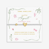 Joma Jewellery A Little August birth month bracelet on sentiment card