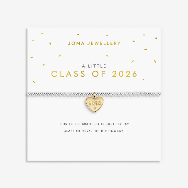 Joma Jewellery A Little Class of 2026 bracelet on sentiment card