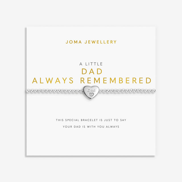 Joma Jewellery A Little Dad Always Remembered silver plated bracelet on sentiment card