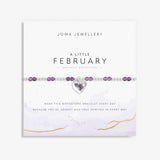 Joma Jewellery A Little February amethyst birthstone bracelet on sentiment card
