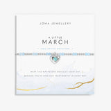 Joma Jewellery A Little March aqua crystal birthstone bracelet on sentiment card