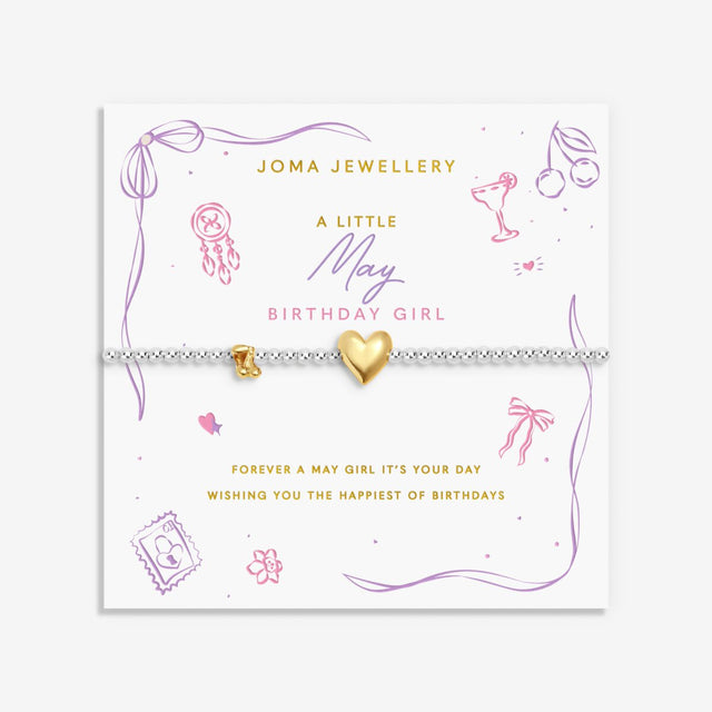 Joma Jewellery A Little May birth month bracelet on sentiment card
