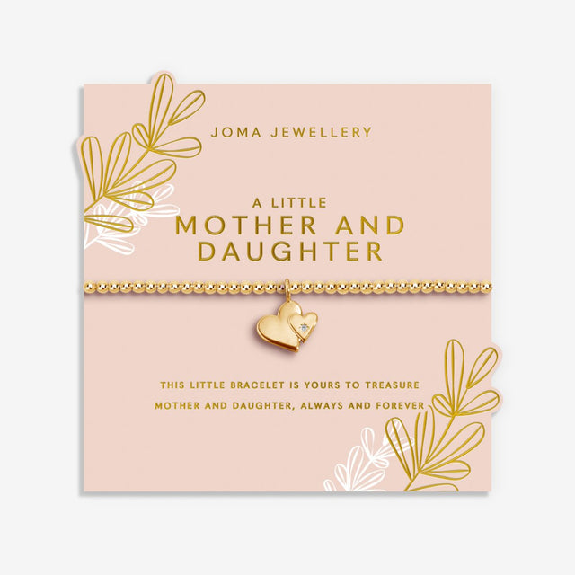 Joma Jewellery A Little Mother And Daughter gold plated bracelet on floral Mother’s Day card