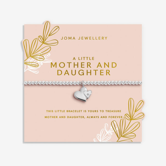 Joma Jewellery A Little Mother And Daughter silver plated bracelet on floral Mother’s Day card