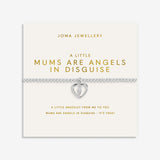 Joma Jewellery A Little Mums Are Angels In Disguise silver plated bracelet on Mother’s Day sentiment card