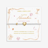 Joma Jewellery A Little November birth month bracelet on sentiment card