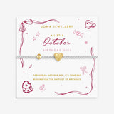 Joma Jewellery A Little October birth month bracelet on sentiment card