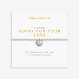 Joma Jewellery A Little Sorry For Your Loss silver plated bracelet on sentiment card