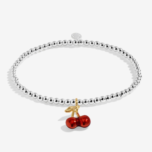 Joma Jewellery A Little Vibes Cherry On Top silver-plated beaded bracelet with cherry charm