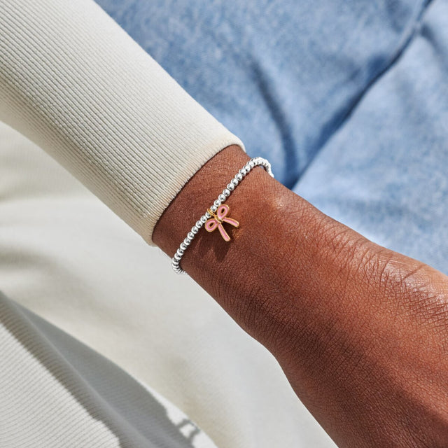 Joma Jewellery A Little Vibes In My Bow Era silver-plated bracelet worn on the wrist