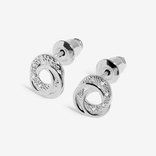 Silver plated stud earrings present for auntie detail
